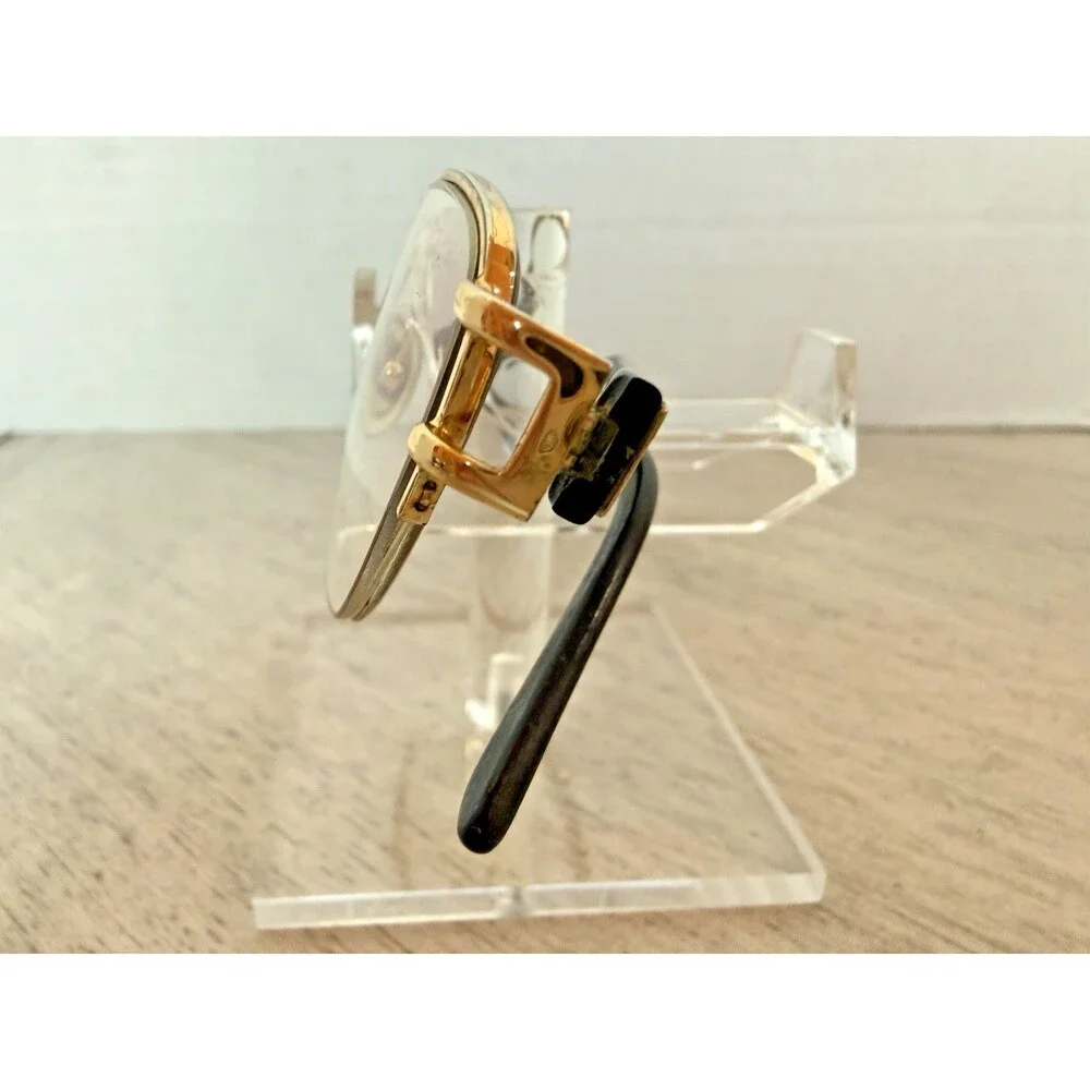 Versace MOD 1215-B 1002 Eyeglasses Half Rim Black Gold Italy 53-16-135 Luxottica